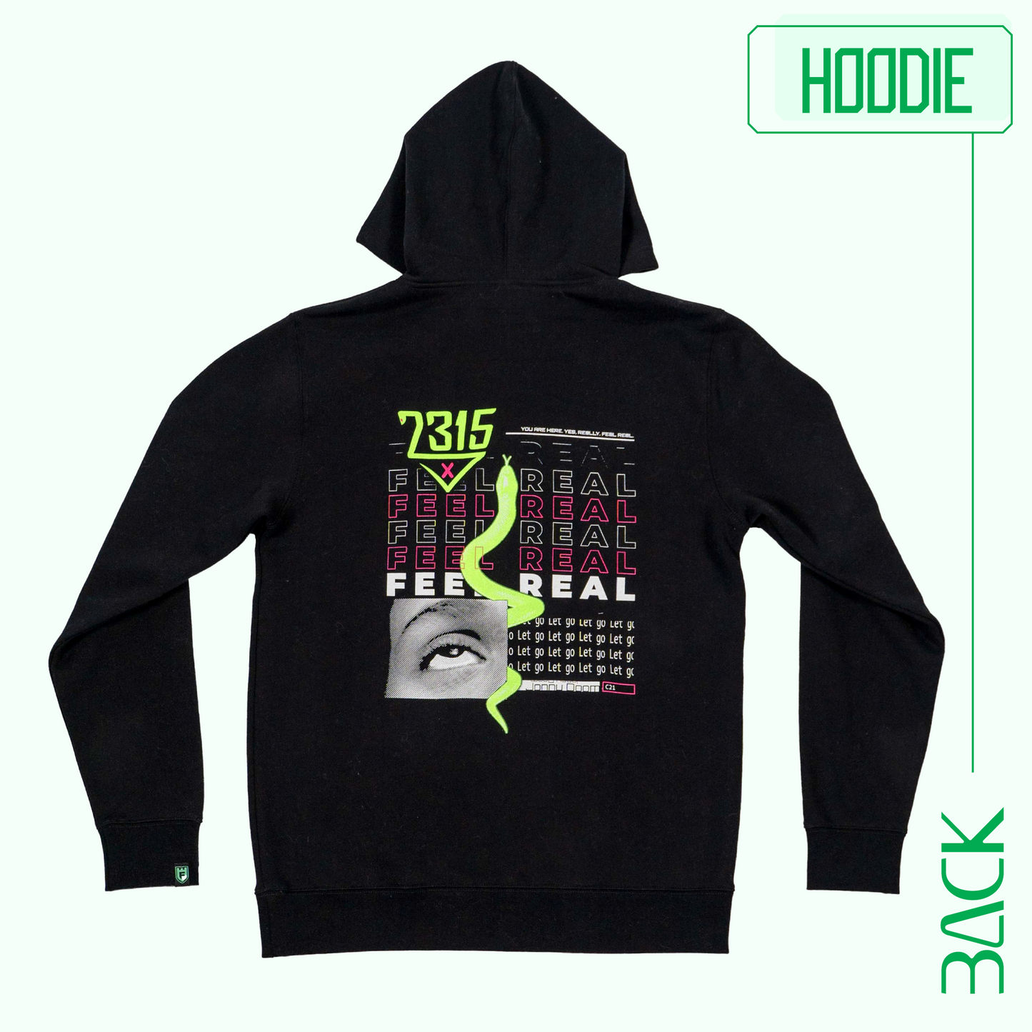 2315 Black Hoodie – Feel Real Edition